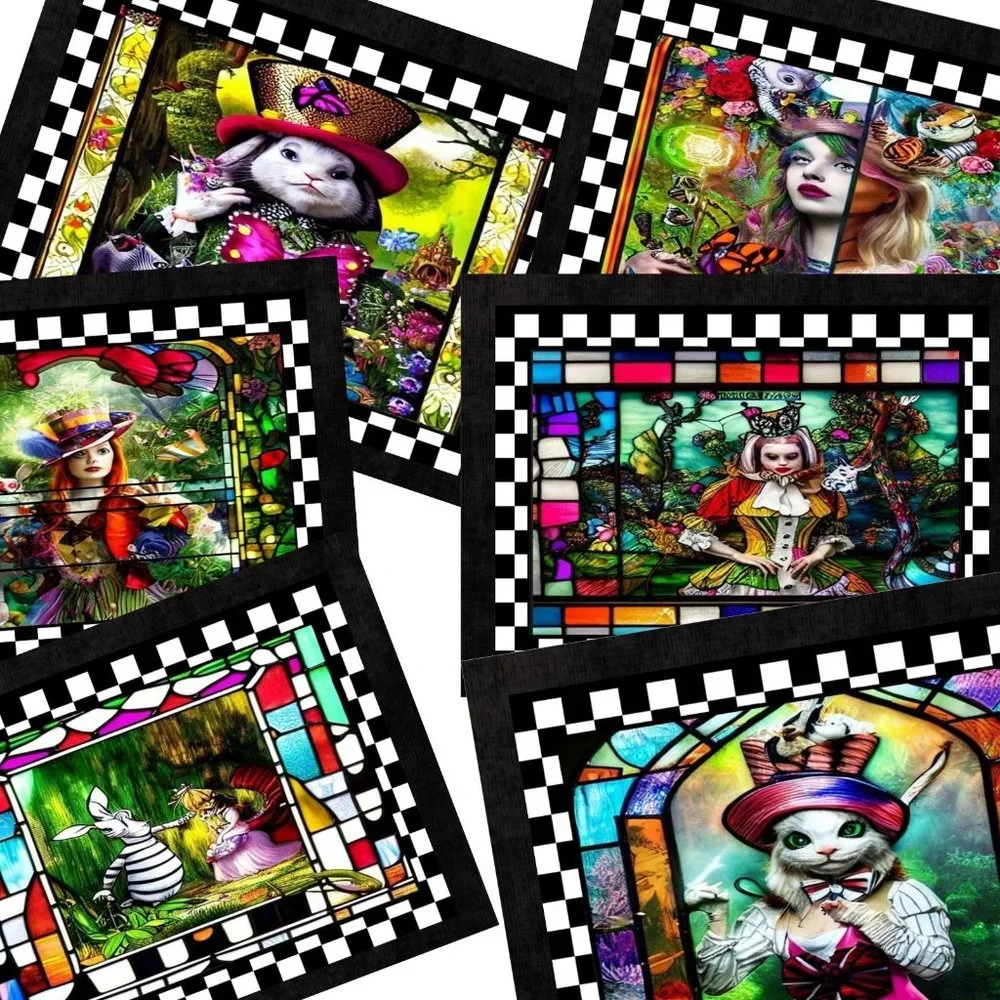 Alice in Wonderland Decor 2027 Calendar Whimsical Checked Decor Fantasy Decor